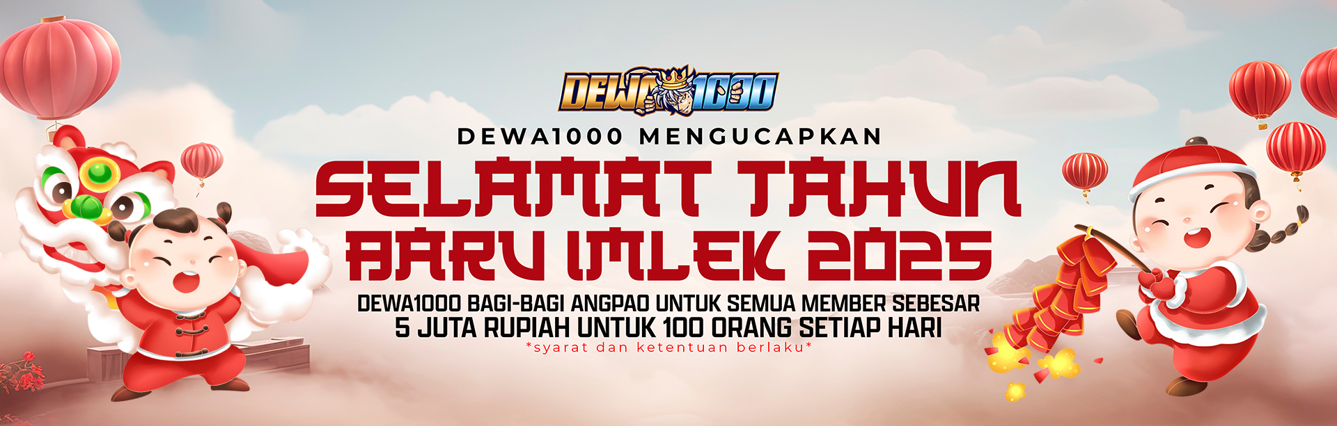 EVENT BANJIR ANGPAO 5 JUTA SETIAP HARI UNTUK 100 PEMENANG !!!